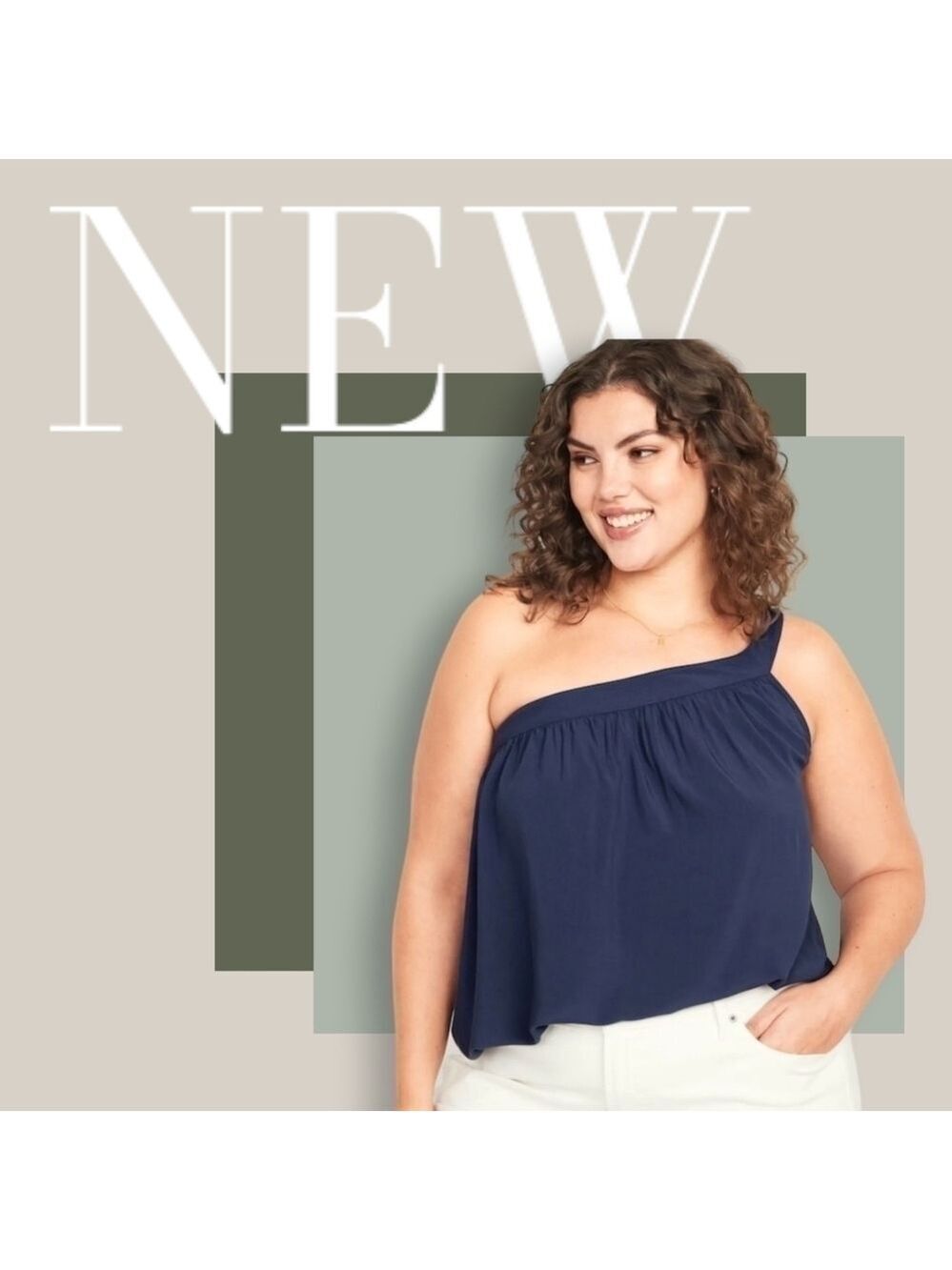 2X - Old Navy | Soft-Woven One-Shoulder Top